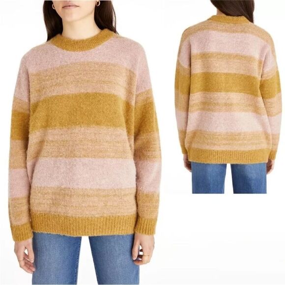 NWT Madewell Otis Space Dye Pullover Sweater Pink Oyster Alpaca Wool Blend $148 - Picture 1 of 6